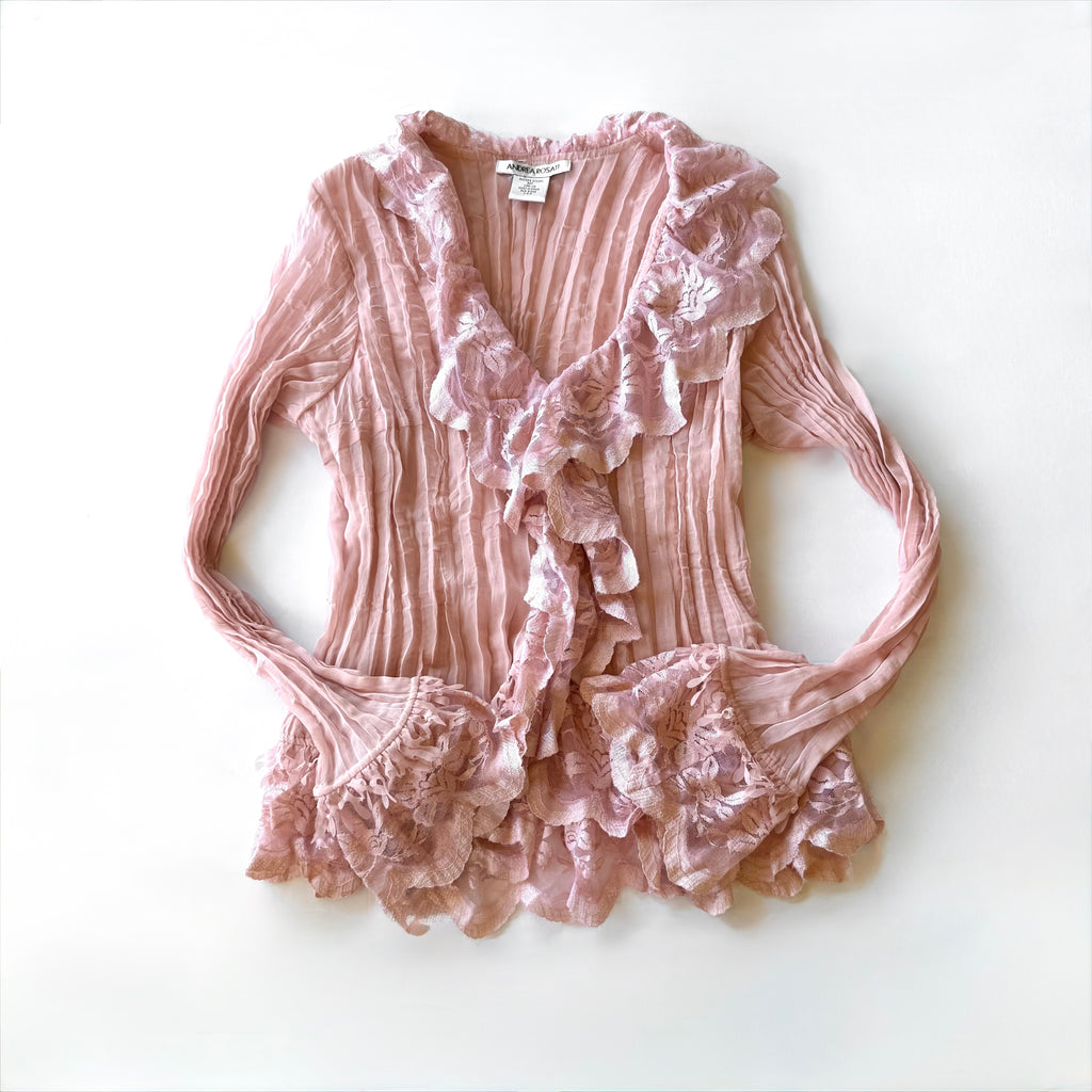 Vintage Lace Ruffle Blouse
