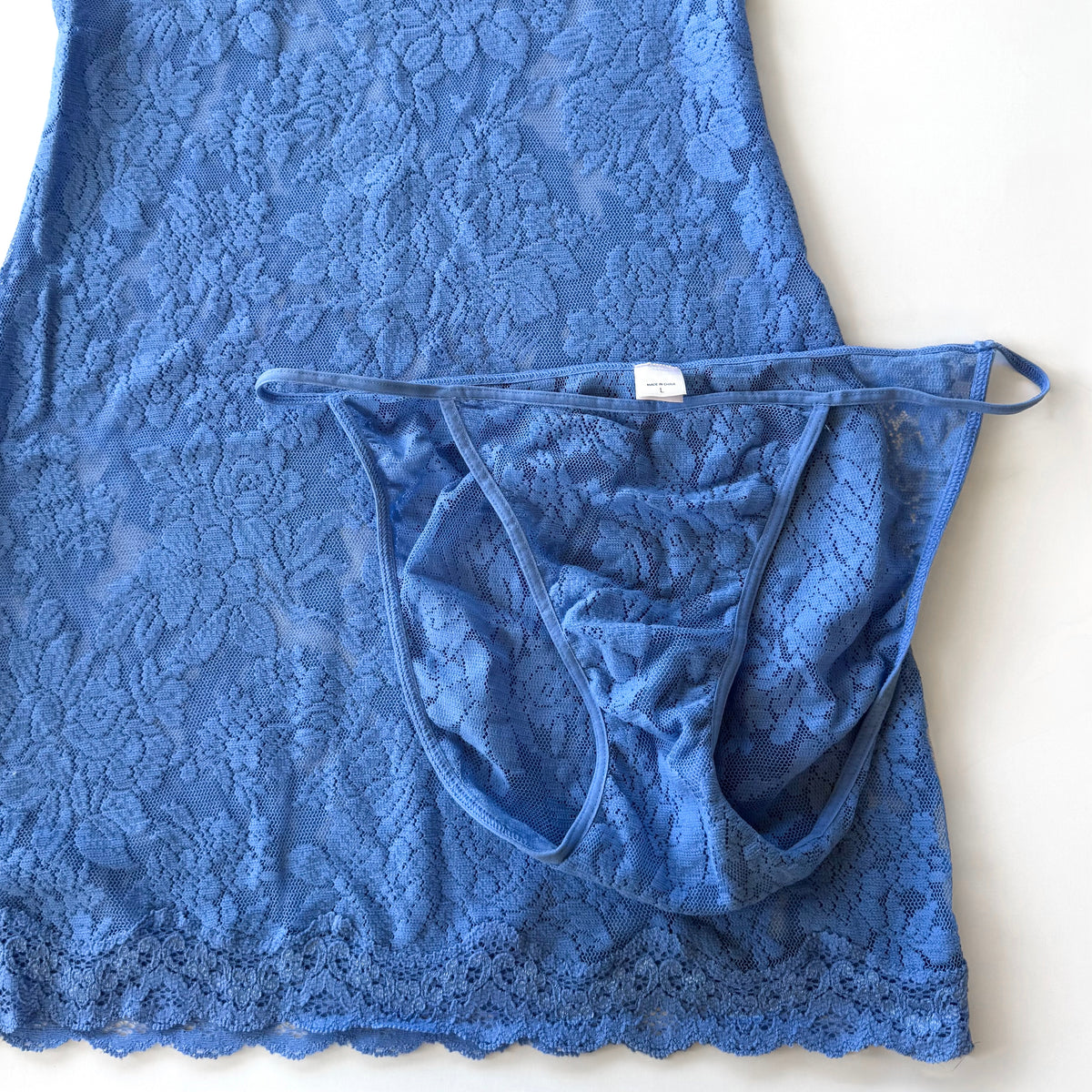 Victoria’s Secret Blue Lace Cap Sleeve Mini Dress