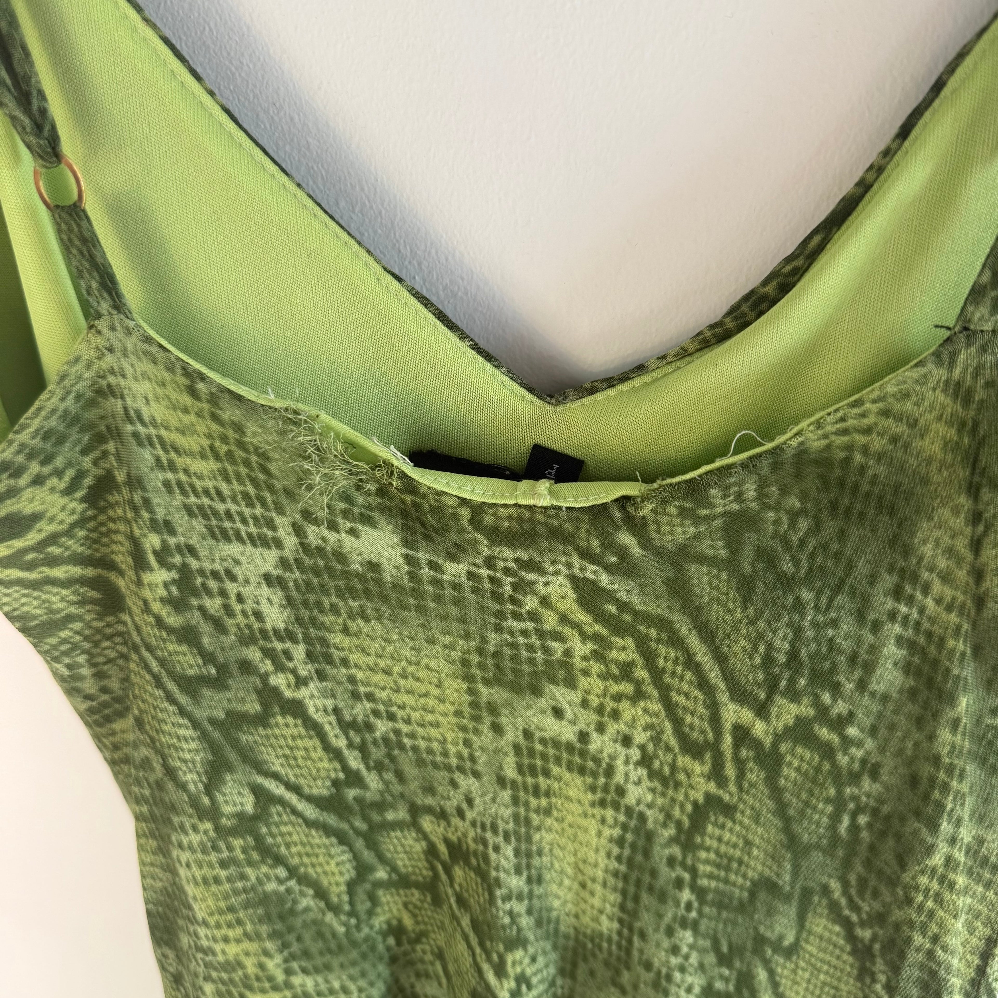Vintage Betsey Johnson Snakeskin Slip Midi Dress