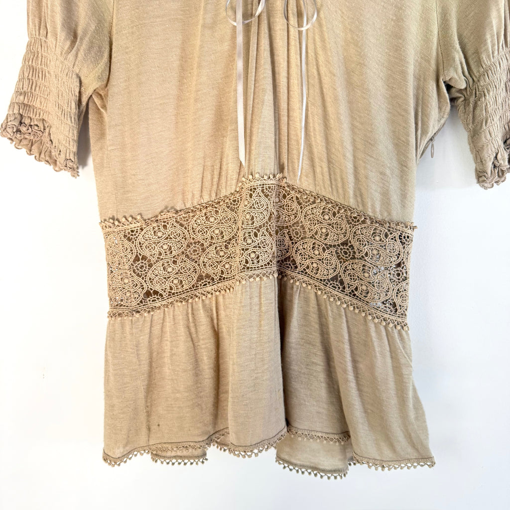 Vintage Gucci Lace Tie Front Knit Top