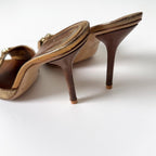 Vintage Gucci Gold Horsebit Mule Heels (7)
