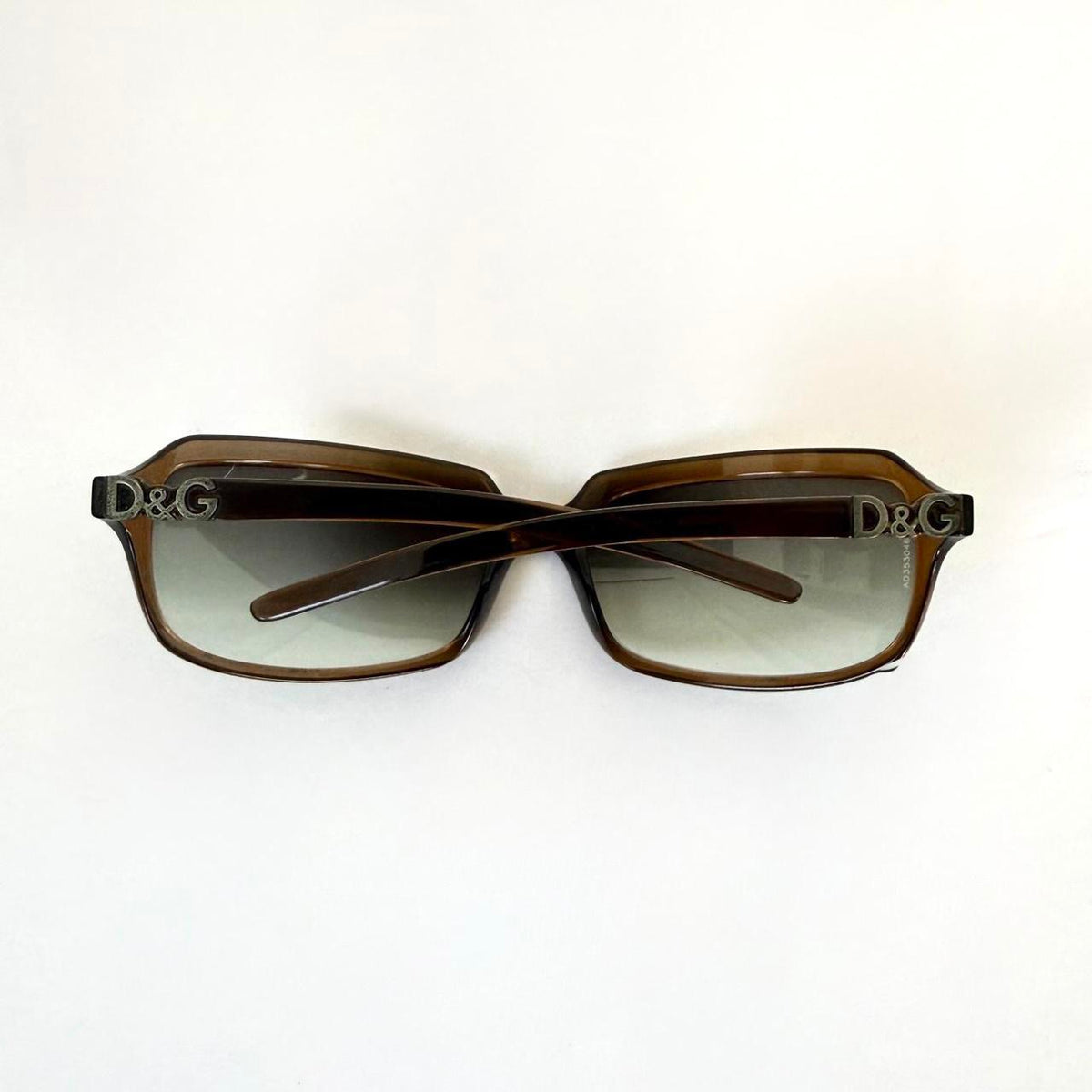 Vintage Dolce & Gabbana Brown Slim Rectangle Sunglasses