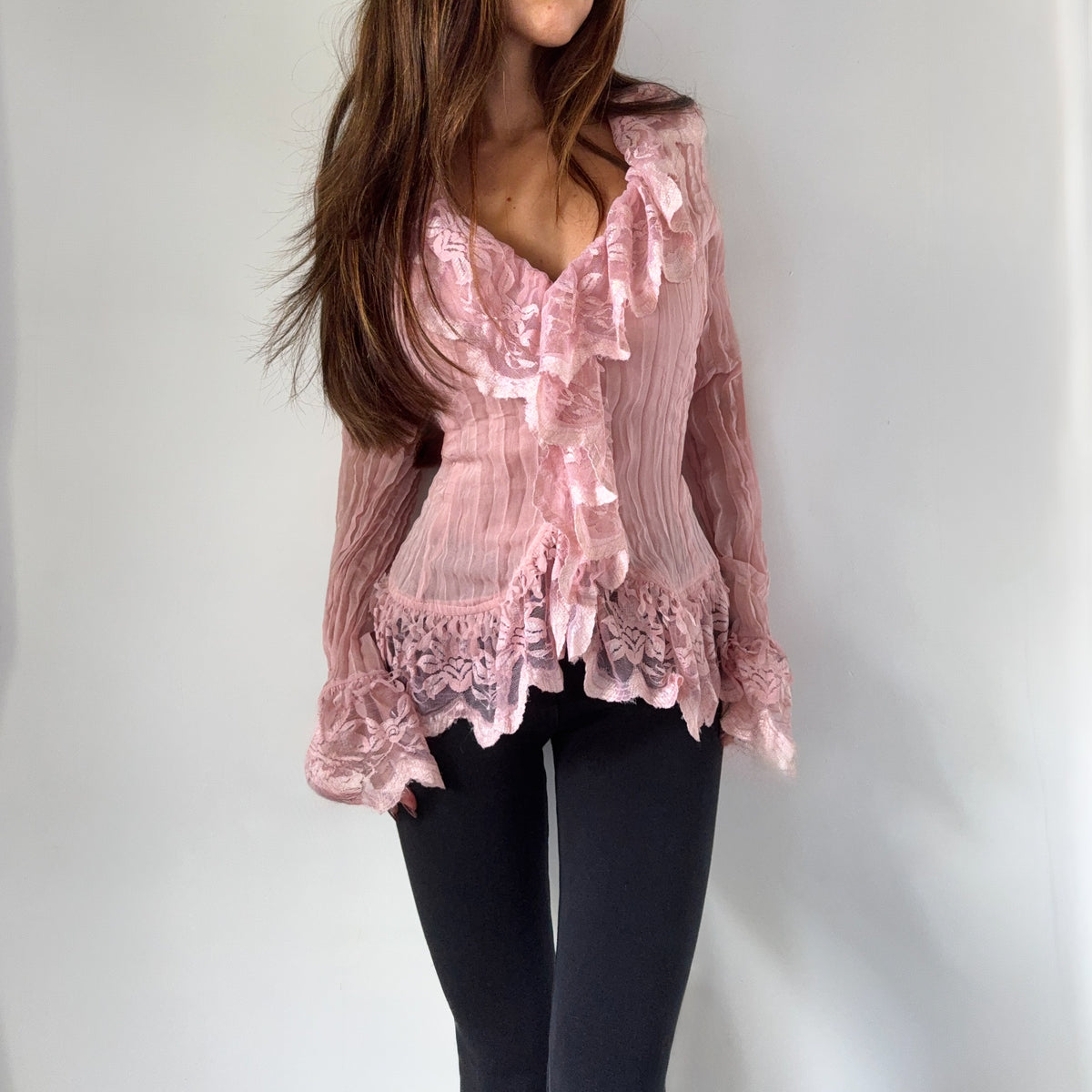 Vintage Lace Ruffle Blouse
