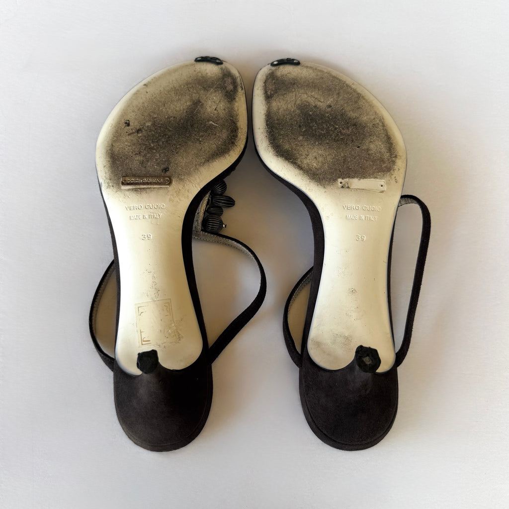 Vintage Dolce & Gabbana Beaded Kitten Heels (39)