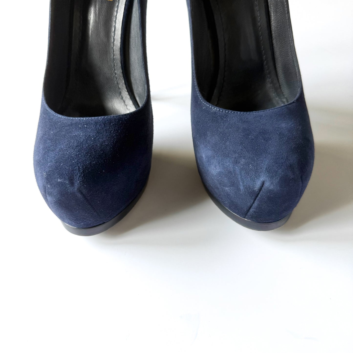 YSL Navy Suede Platform Stiletto Pumps (37.5)