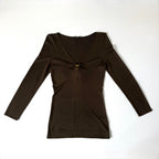 Vintage Gucci Brown Deep V Top