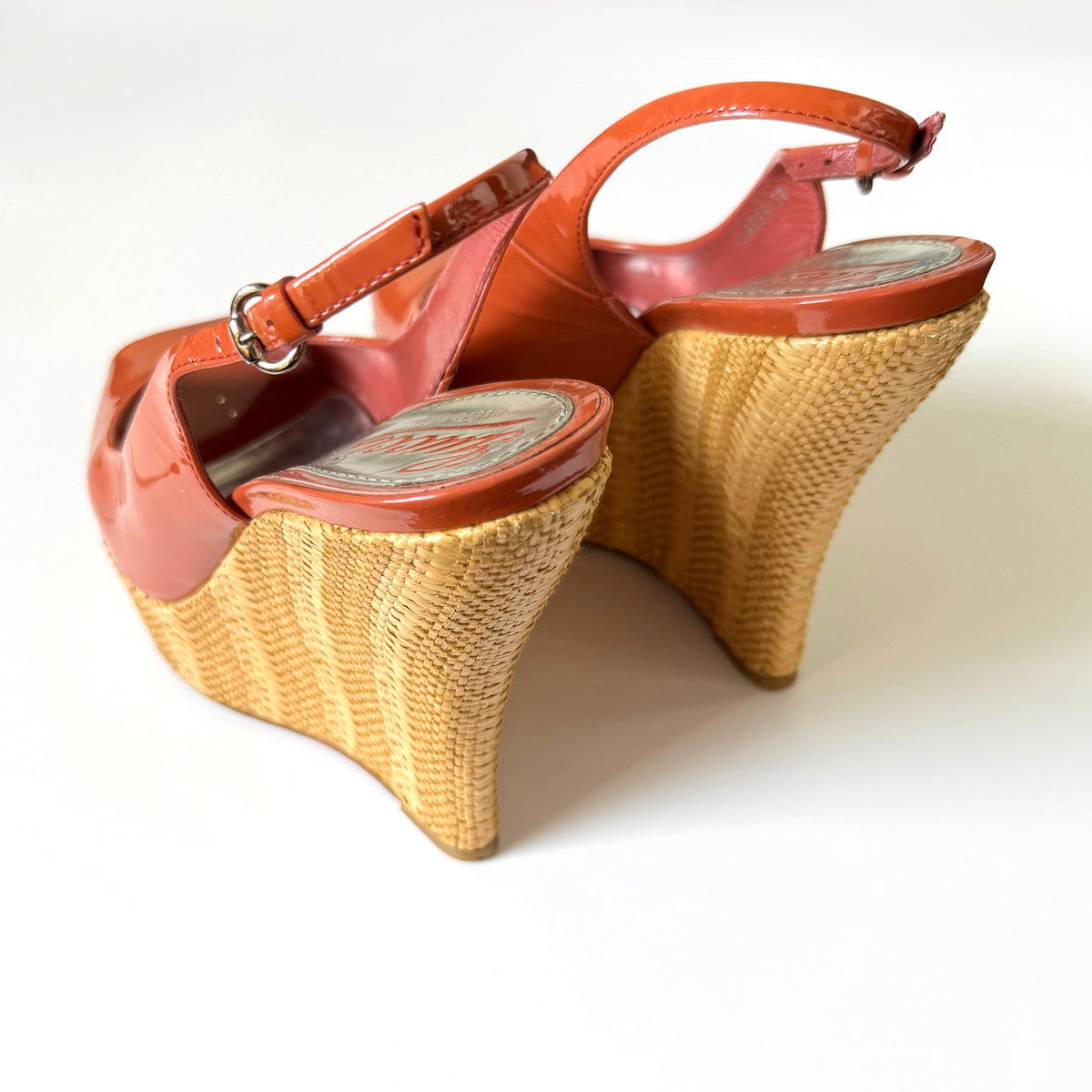 Vintage Gucci Patent Leather Platform Wedges (38)