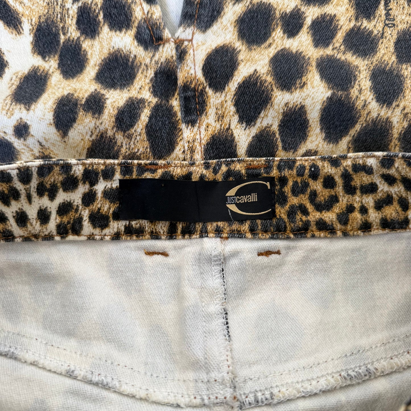Vintage Cavalli Cheetah Print Midi Skirt
