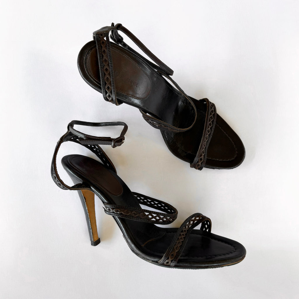 Strappy Brown Manolo Blahniks (38.5)