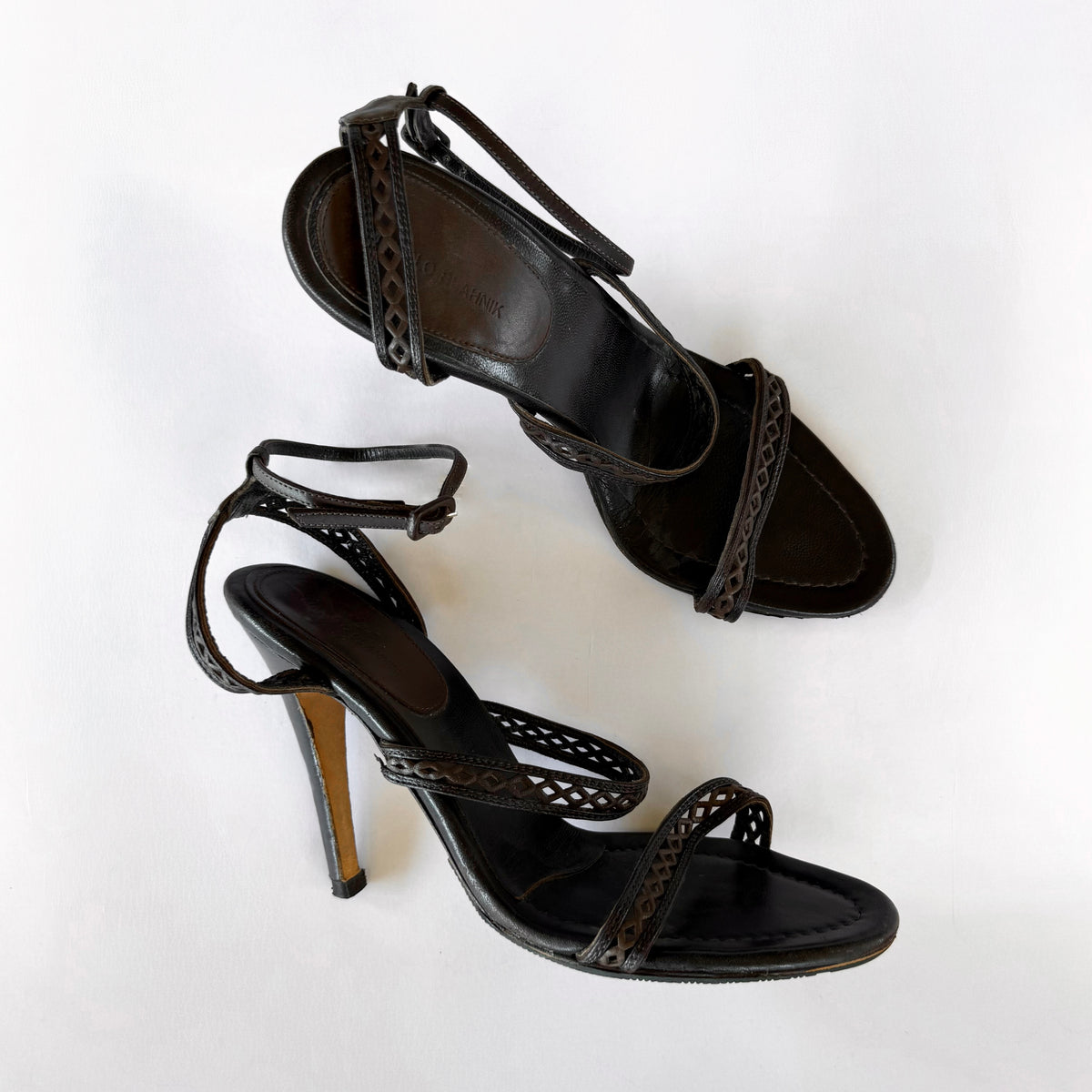 Strappy Brown Manolo Blahniks (38.5)