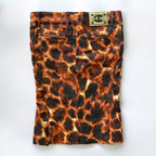 Vintage Just Cavalli Leopard Print Denim Midi Skirt