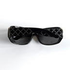 Vintage Versace Black Oversized Shield Sunglasses