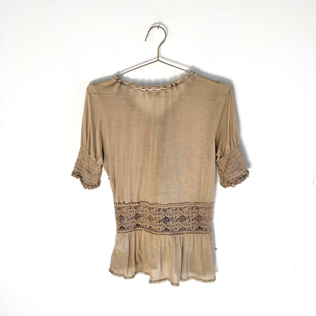 Vintage Gucci Lace Tie Front Knit Top