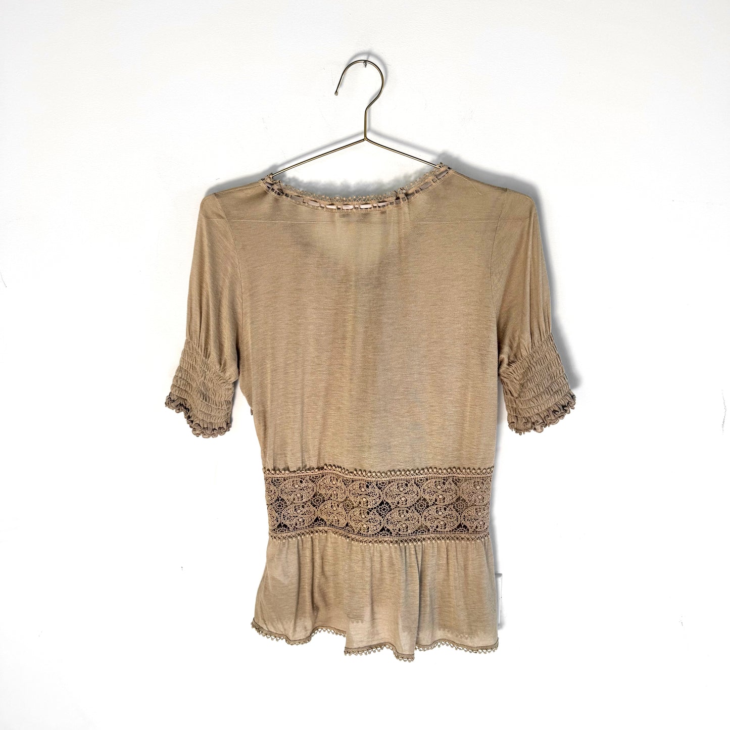 Vintage Gucci Lace Tie Front Knit Top
