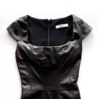 Vintage Blumarine Black Leather Bodycon Midi Dress