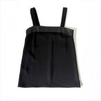 Gucci Black Silk Leather Trim Tank Top
