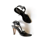Vintage Gucci Black Strappy Leather Heels (8.5)