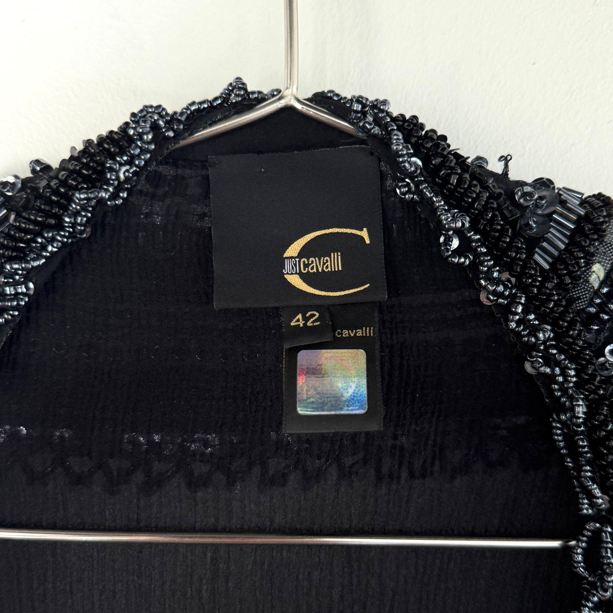Vintage Just Cavalli Sheer Beaded Silk Tunic