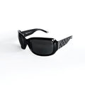 Vintage Versace Black Oversized Shield Sunglasses