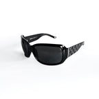Vintage Versace Black Oversized Shield Sunglasses