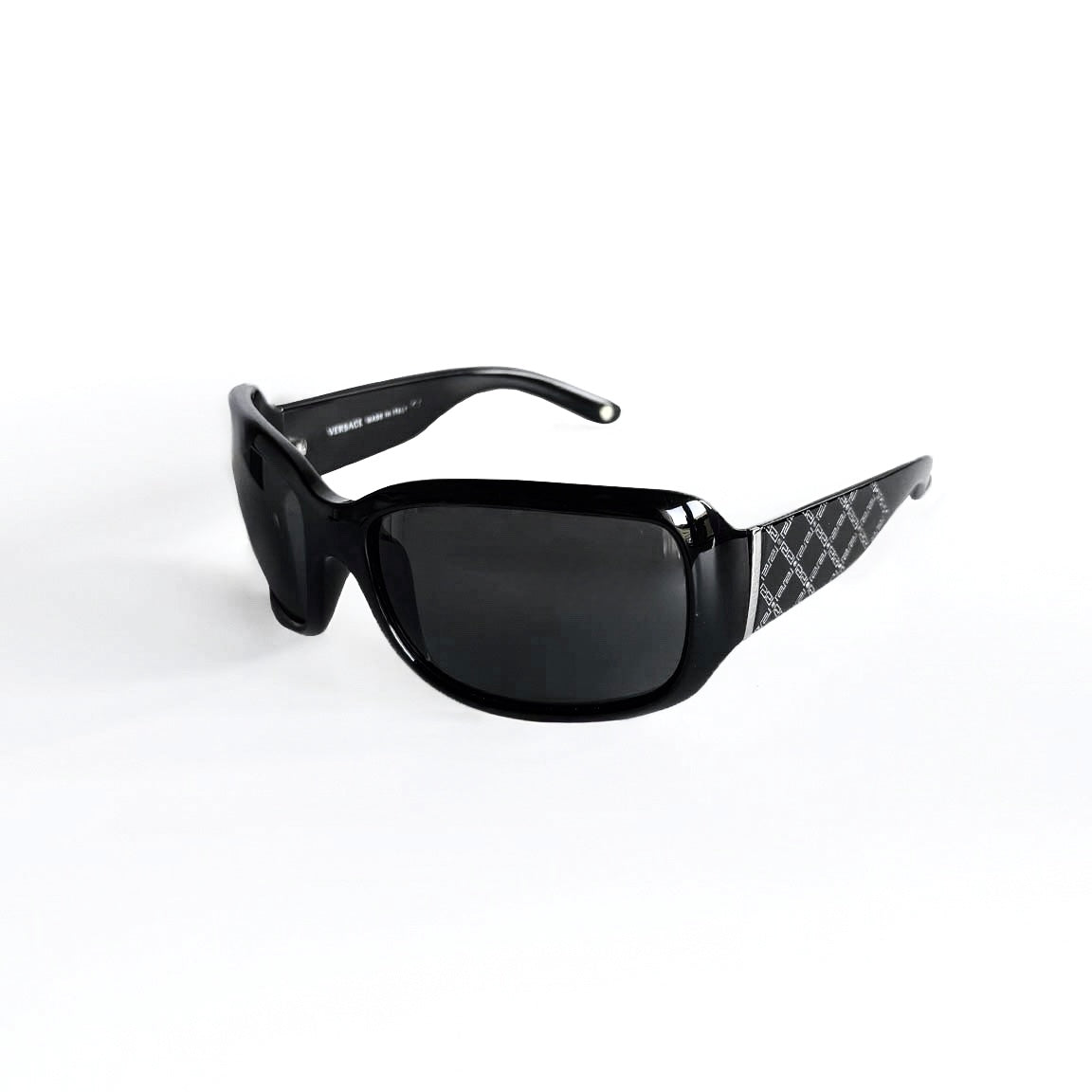 Vintage Versace Black Oversized Shield Sunglasses