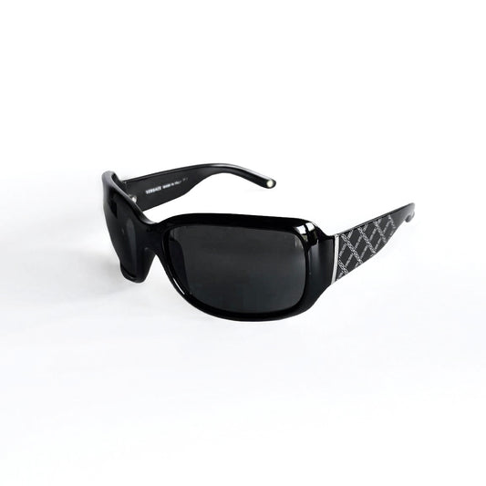 Vintage Versace Black Oversized Shield Sunglasses