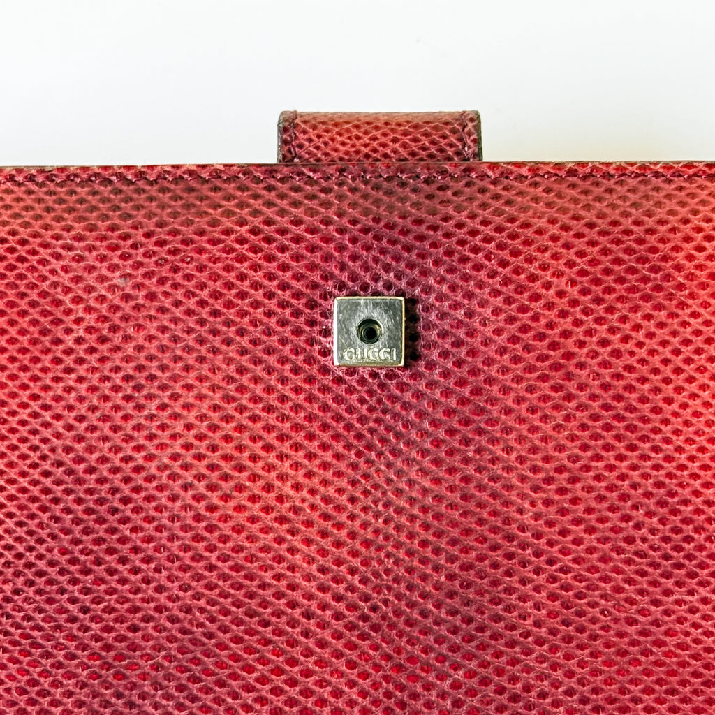 90’s Gucci Red Leather Continental Wallet