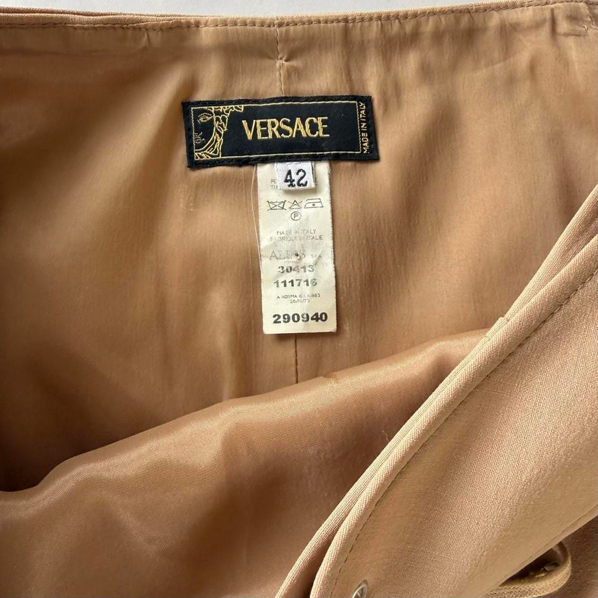 Vintage Versace Corset Lace up Pencil Midi Skirt