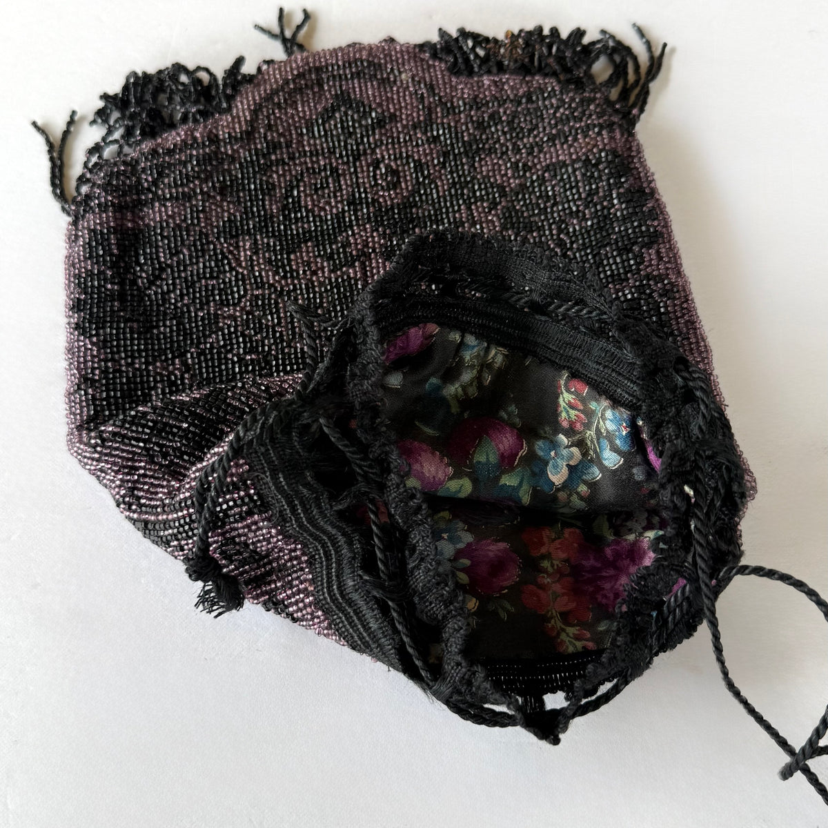 Vintage Beaded Fringe Bag