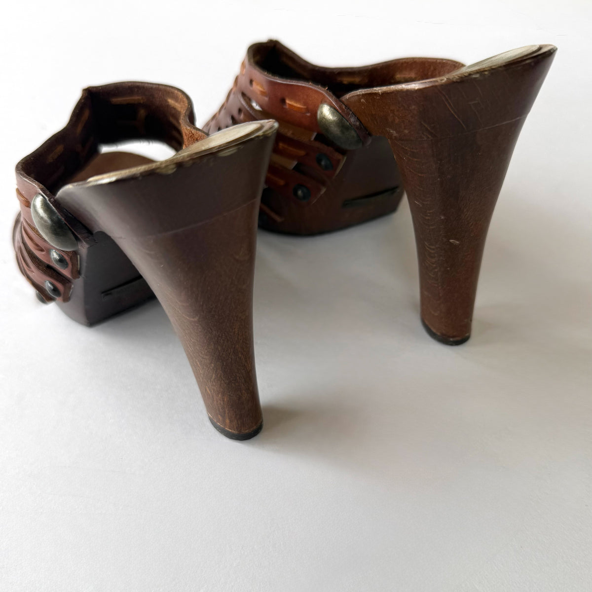 Vintage Dolce & Gabbana Leather Studded Sandal Heels (36.5)