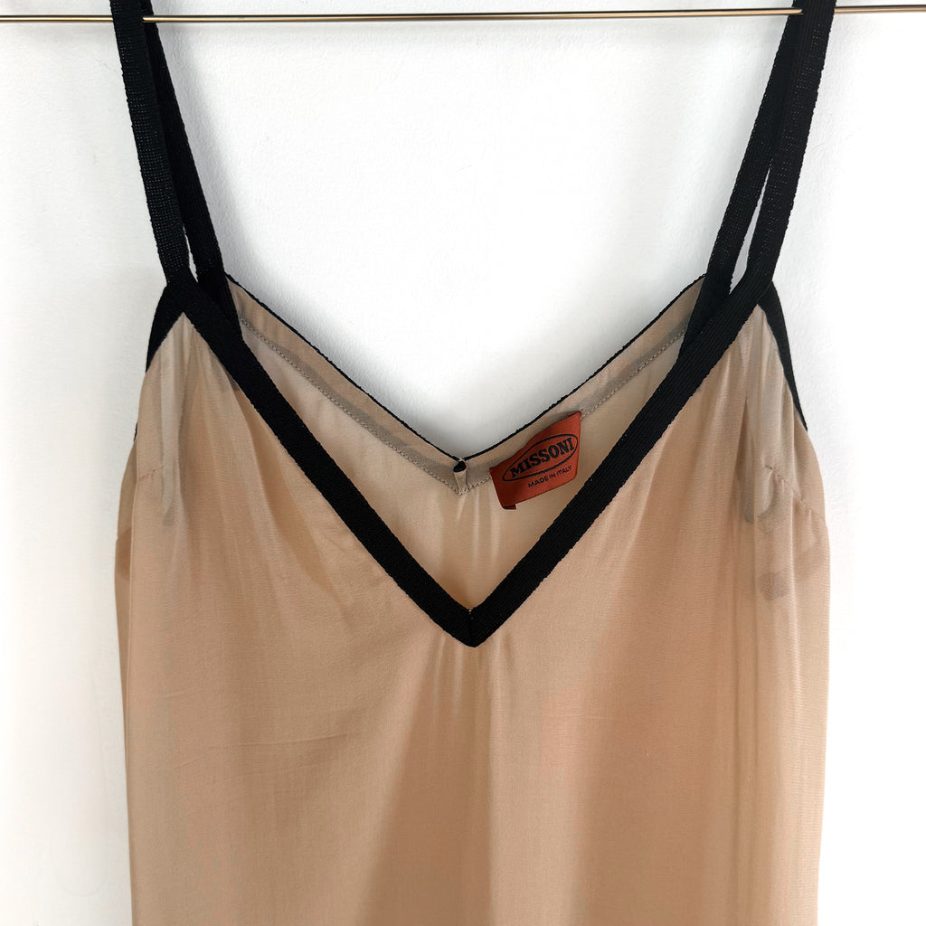 Vintage Missoni Sheer Nude Slip Mini Dress