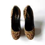 Vintage YSL Leopard Pony Hair Platform Pumps (39.5)