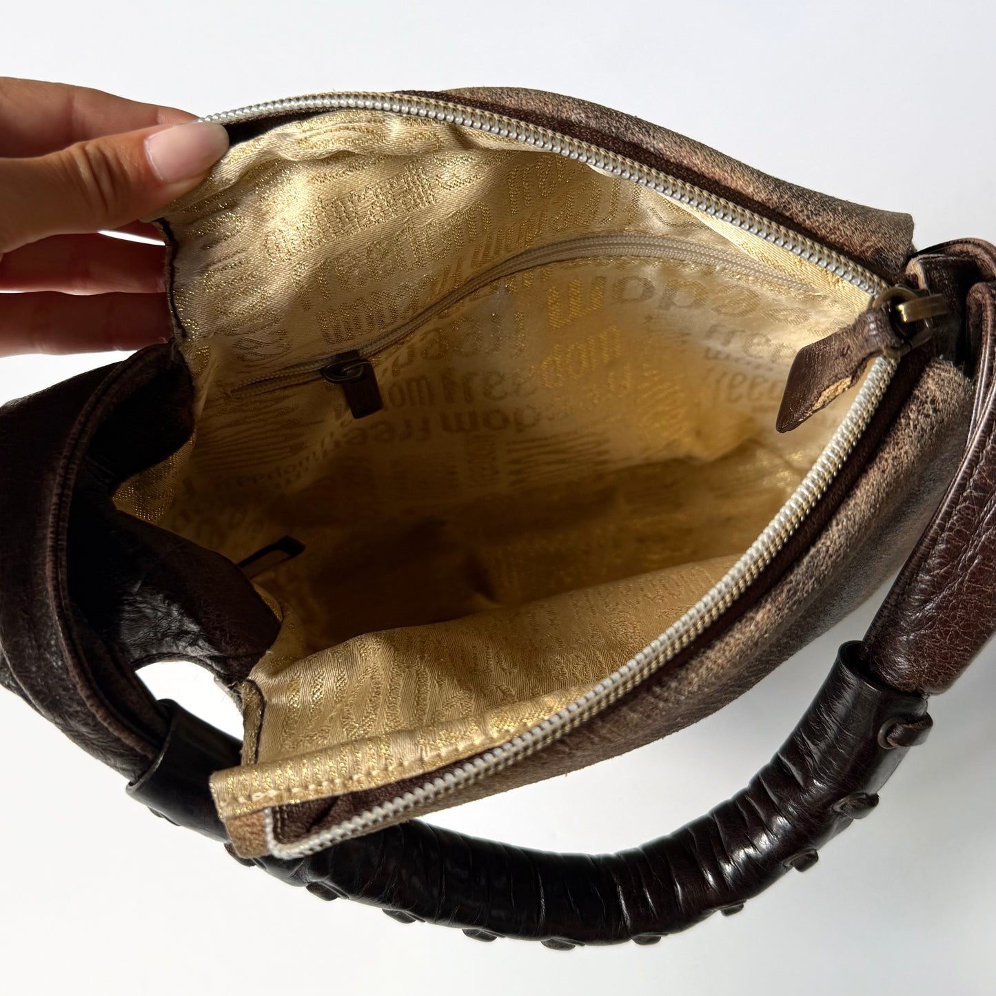 Vintage Roberto Cavalli Leopard Leather Shoulder Bag