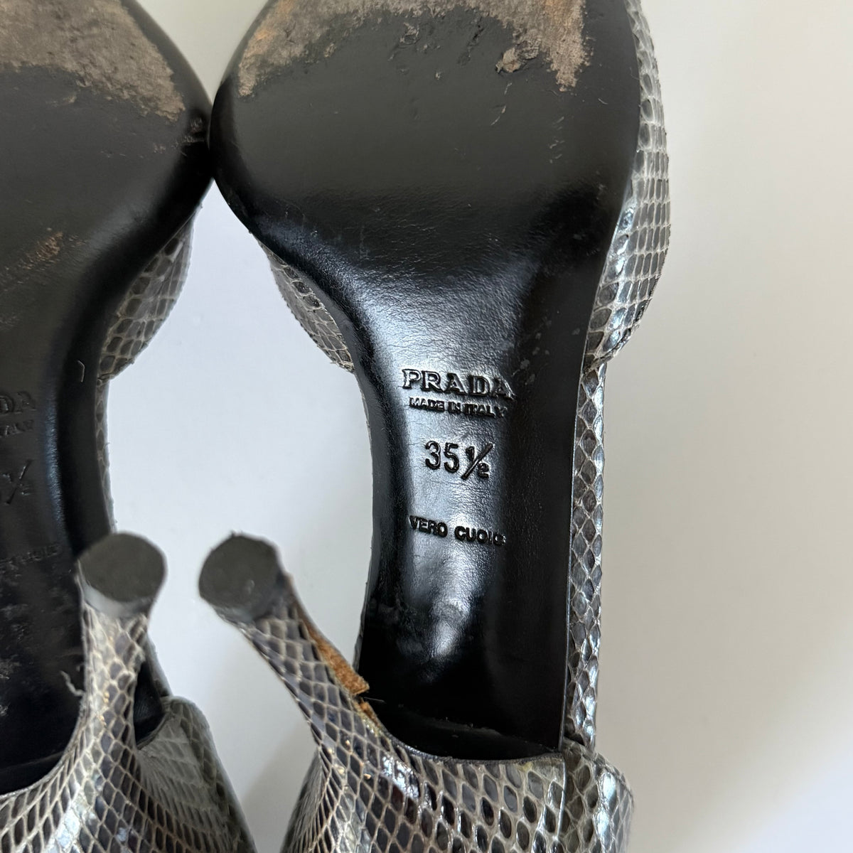 Vintage Prada Snakeskin Heels (35.5)