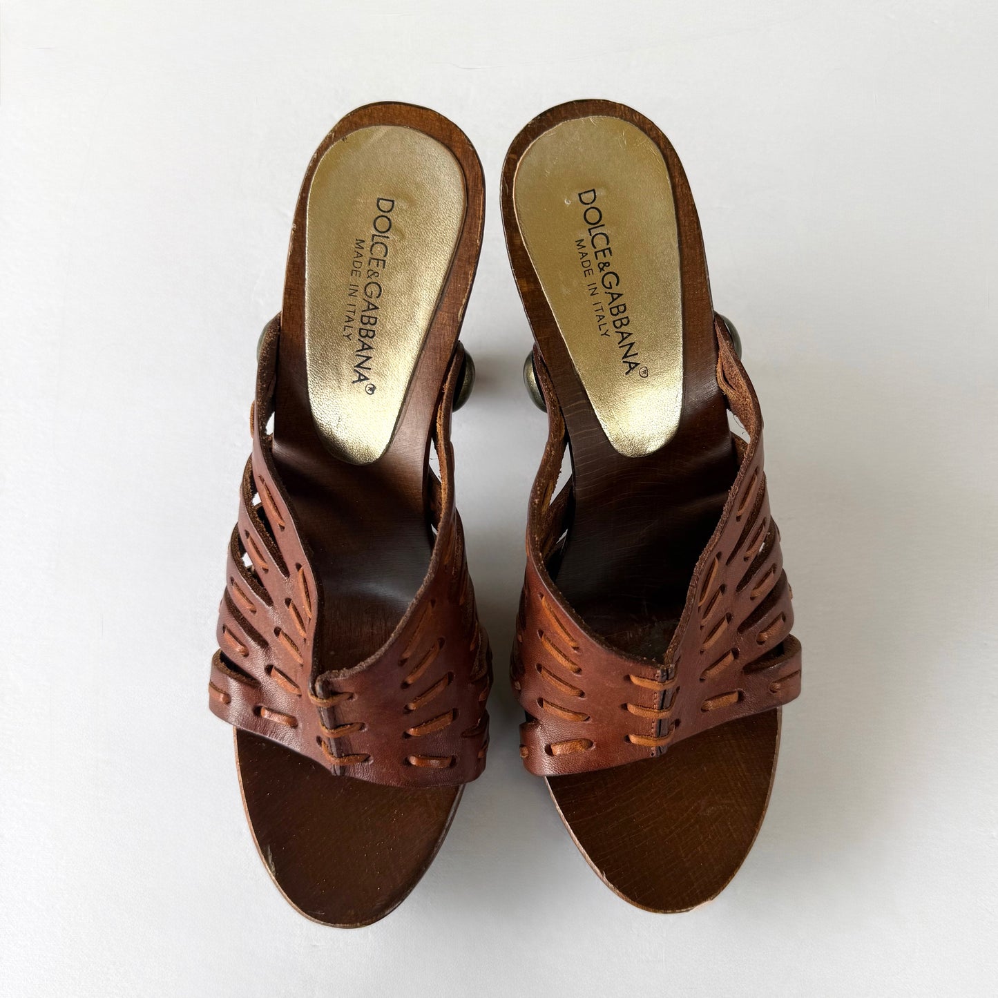 Vintage Dolce & Gabbana Leather Studded Sandal Heels (36.5)