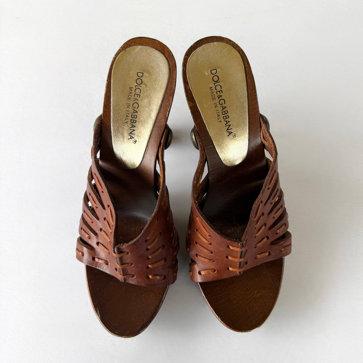 Vintage Dolce & Gabbana Leather Studded Sandal Heels (36.5)