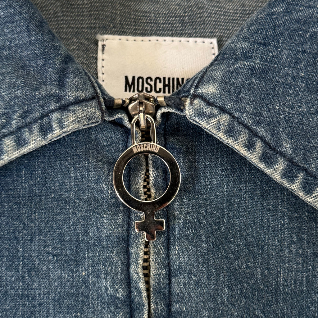 Vintage Moschino Jeans Ruffle Sleeve Denim Jacket