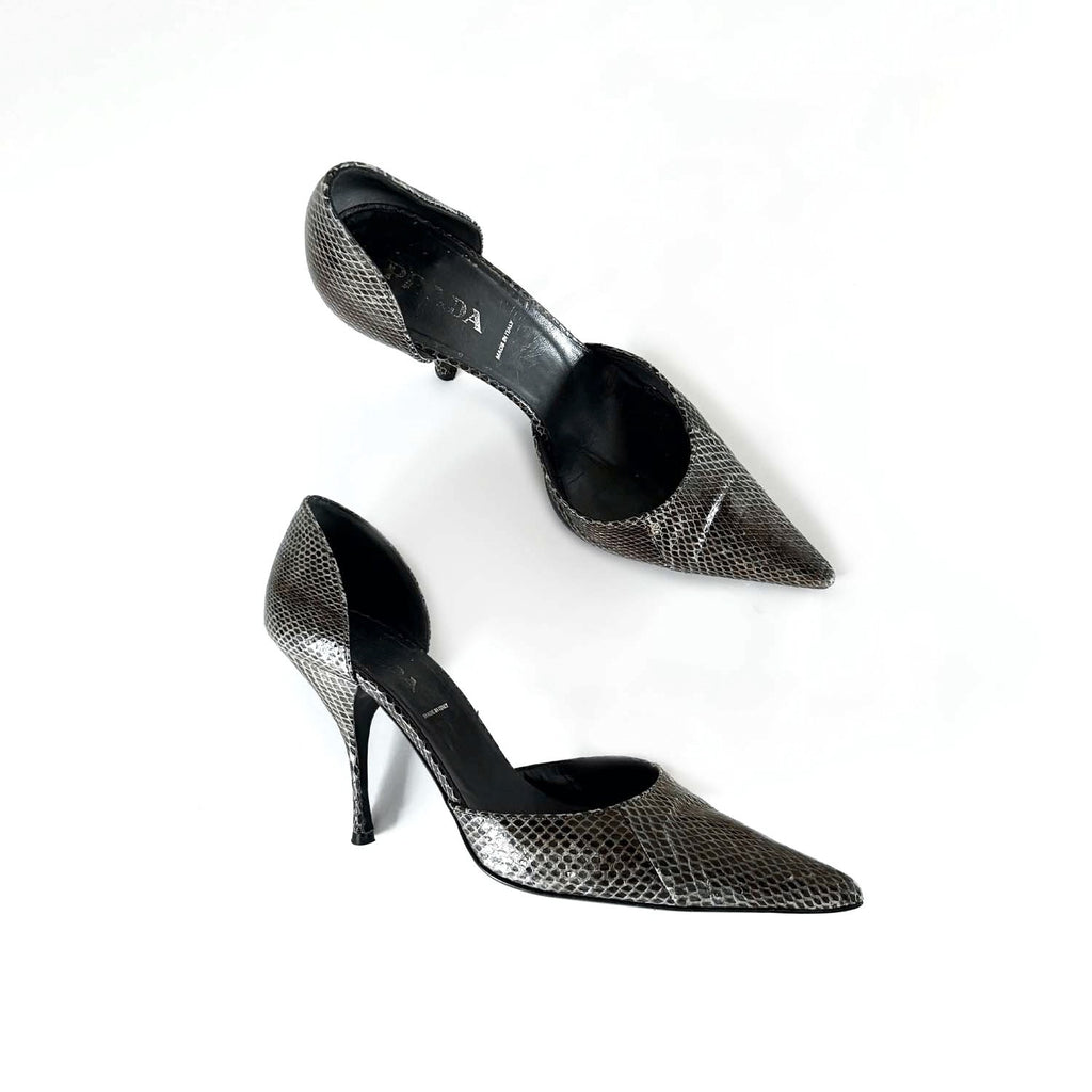 Vintage Prada Snakeskin Heels (35.5)
