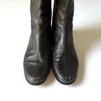Vintage Jimmy Choo Black Leather Knee High Boots (37.5)