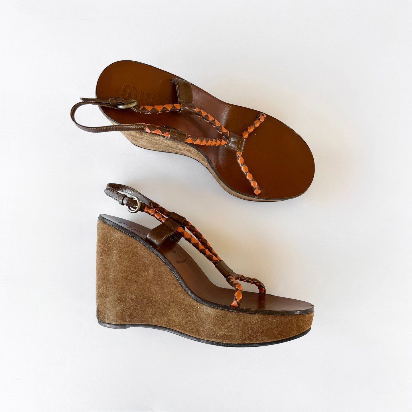 Vintage Miu Miu Wedge Sandal Heels