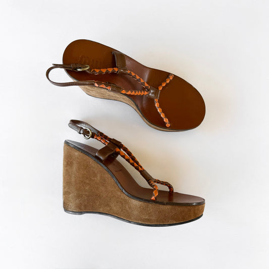 Vintage Miu Miu Wedge Sandal Heels