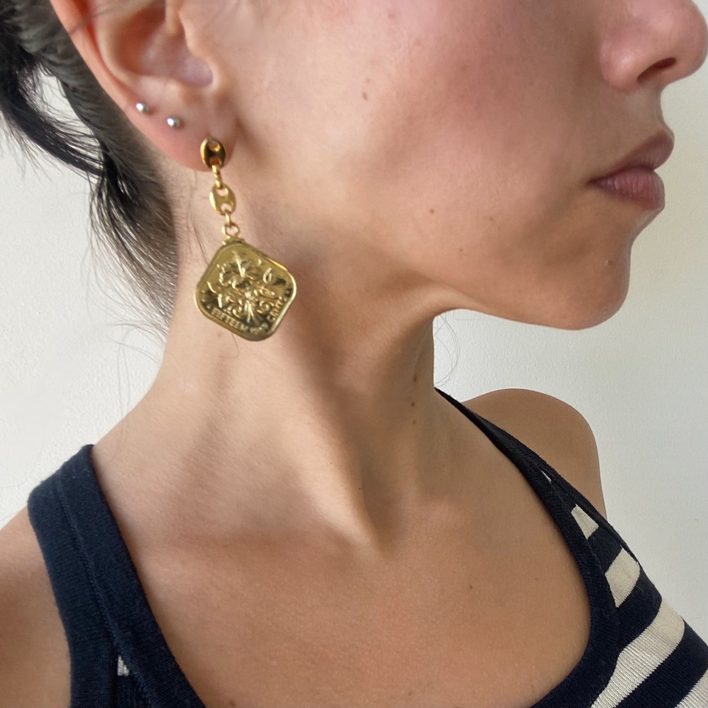 Vintage Gold Coin Earrings