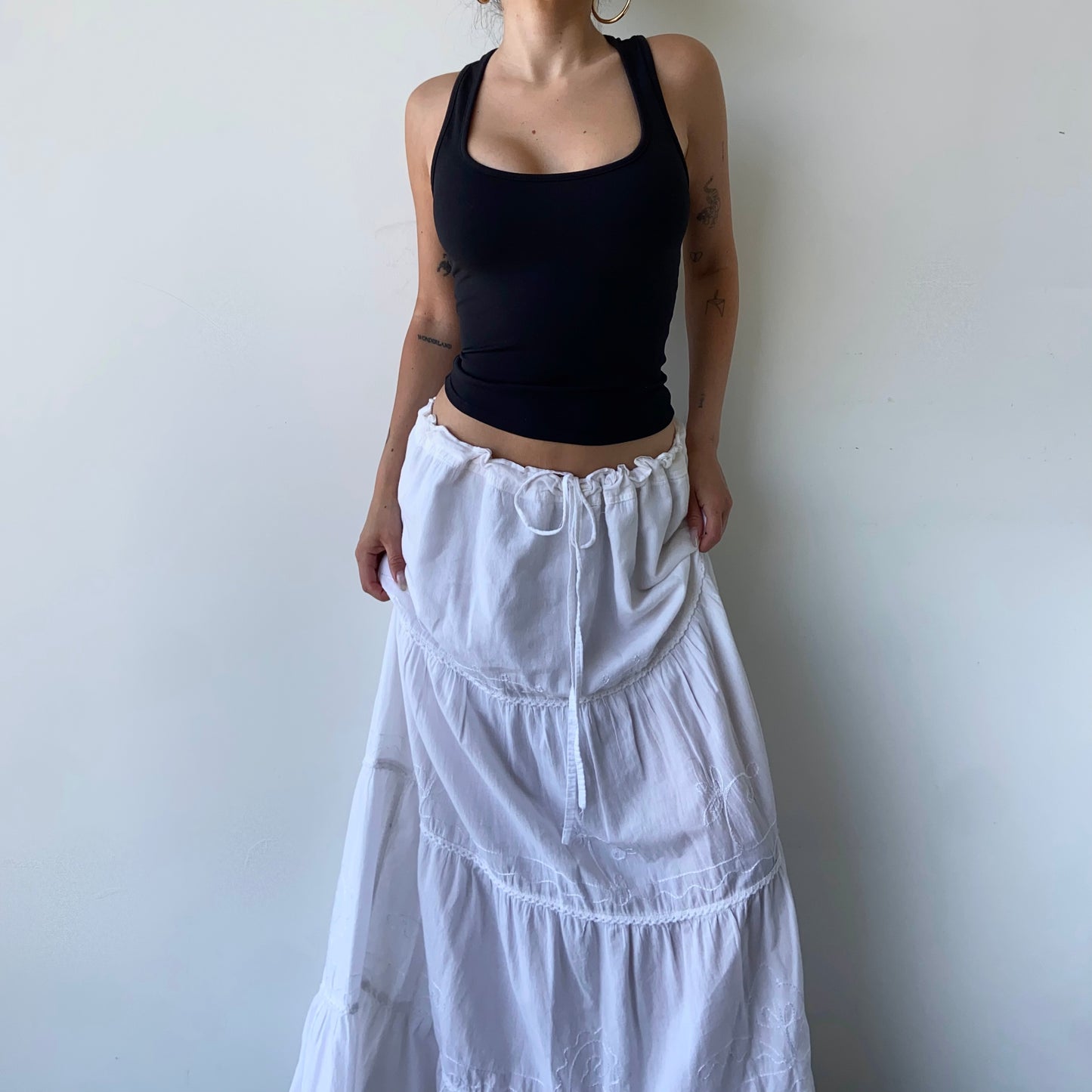 Vintage White Tiered Skirt