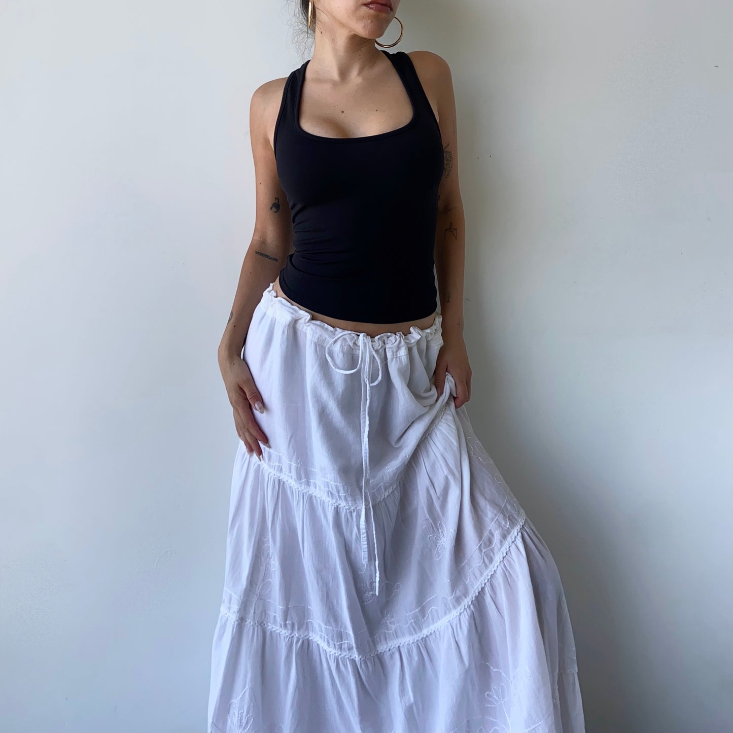 Vintage White Tiered Skirt