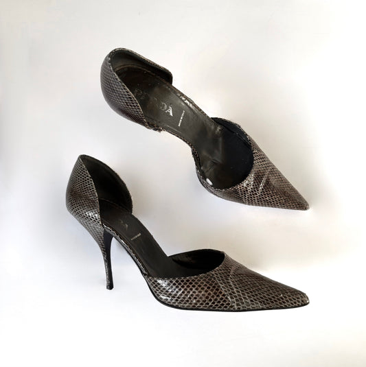 Vintage Prada Snakeskin Heels (35.5)
