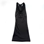 Vintage Diane Von Furstenberg Black Draped Midi Dress