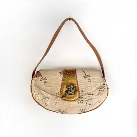 Vintage Giuseppe Zanotti Small Gold Lizard Embellished Bag