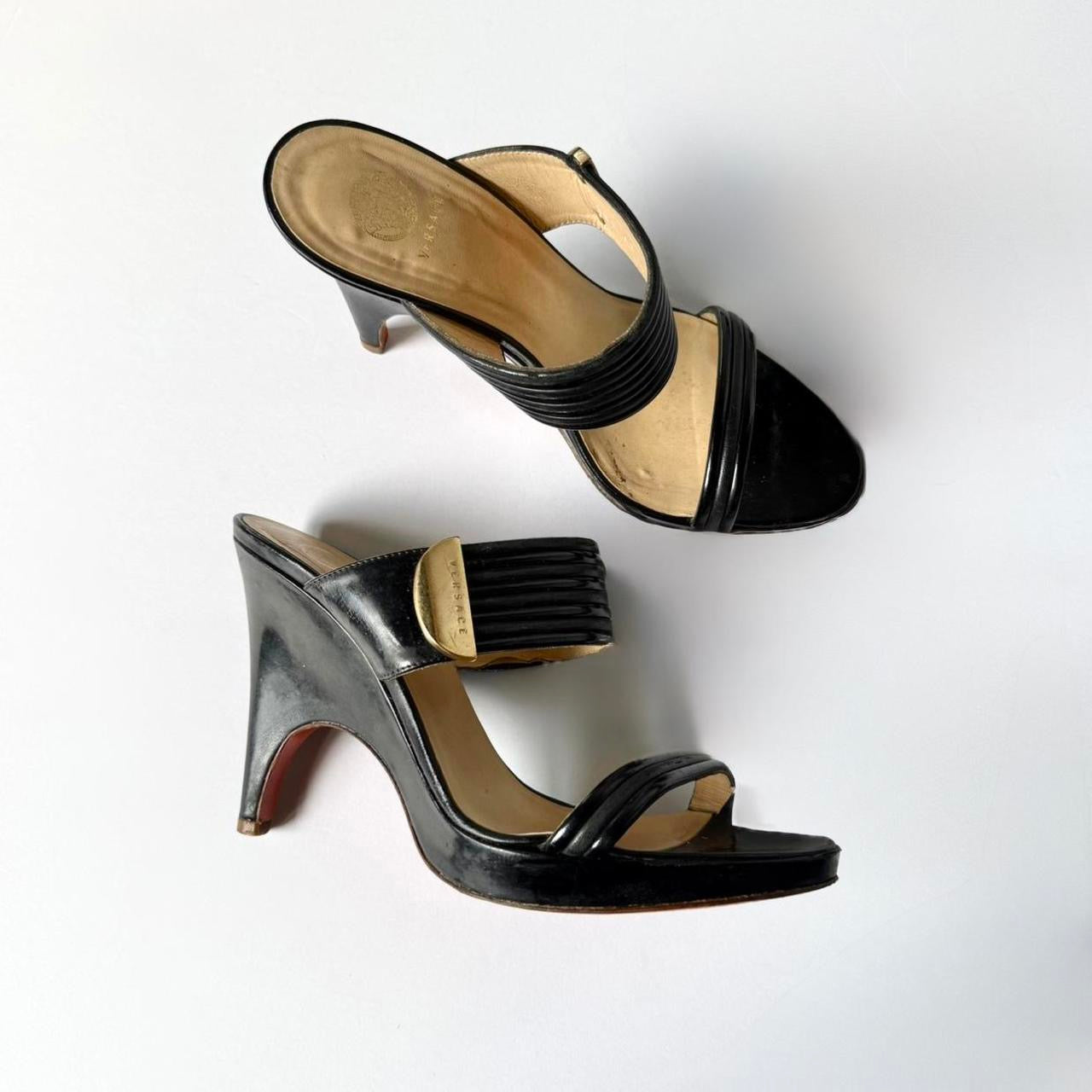 Vintage Versace Wedge Sandal Heels (36)