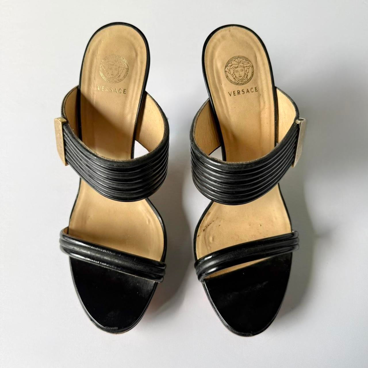 Vintage Versace Wedge Sandal Heels (36)