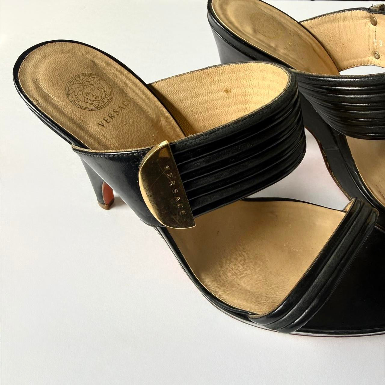 Vintage Versace Wedge Sandal Heels (36)